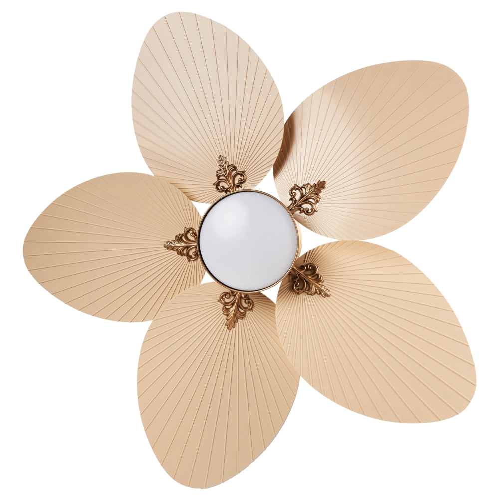 Lampadario con Ventilatore Radiocomandato Oro 3 Velocità Interruttore Timer Regolazione Luce Glam