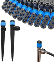 Irrigazione a gocce - 30 pezzi - Connettabili rapidamente a 1/4" tubo - Regolabili 360° sprinkler su 5.5" punte - Sistema di irrigazione per giardino