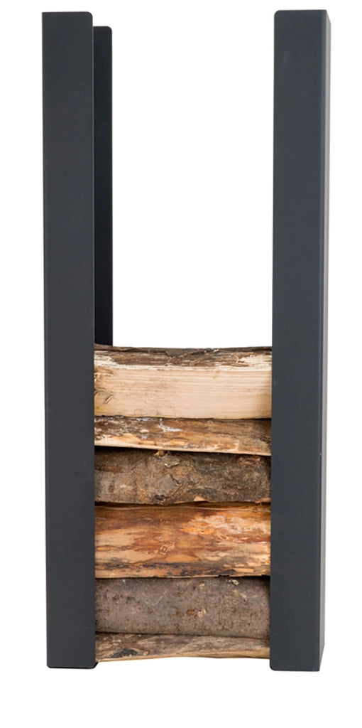 Portalegna da Terra e Muro 53x34,5x110 cm Crea Unico Terra E Muro in Acciaio Nero