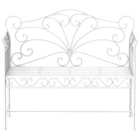 Panchina da Esterno a 2 Posti , Panchina Biposto da Giardino Stile Romantico Ferro 113.5 x 50 x 96cm Bianco