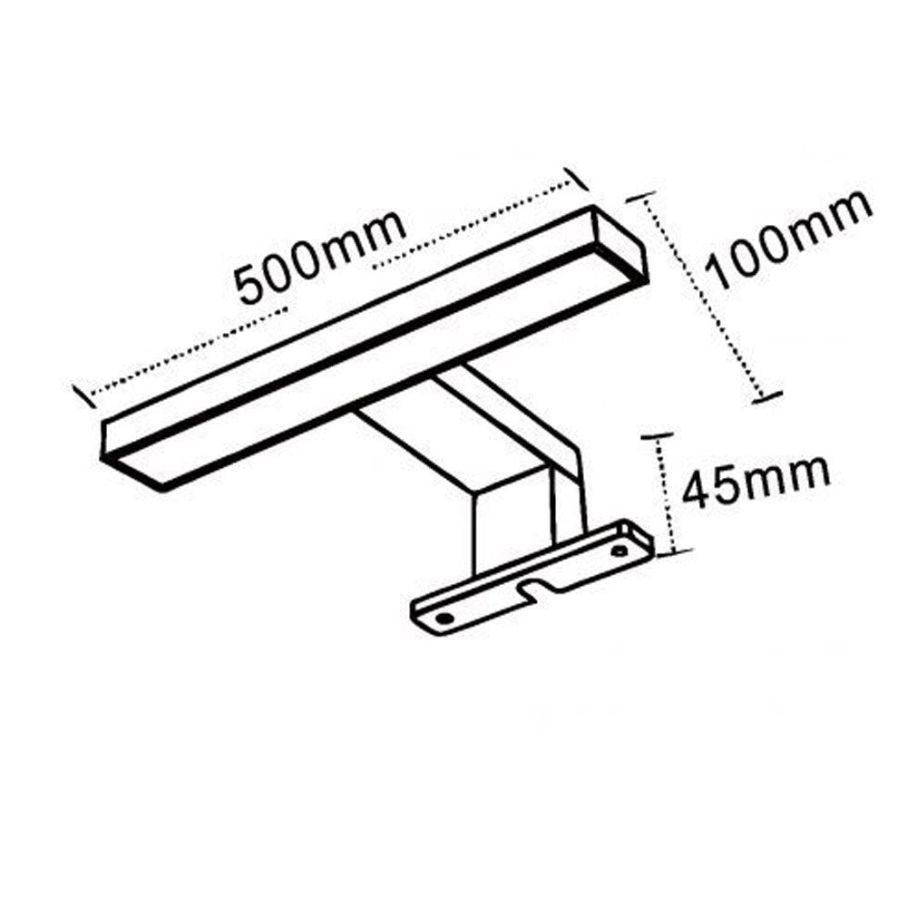 Trade Shop - Applique Lampada Led Per Specchio Bagno Con Doppia Istallazione 7w Luce 4000k Ip44 500p - Nero
