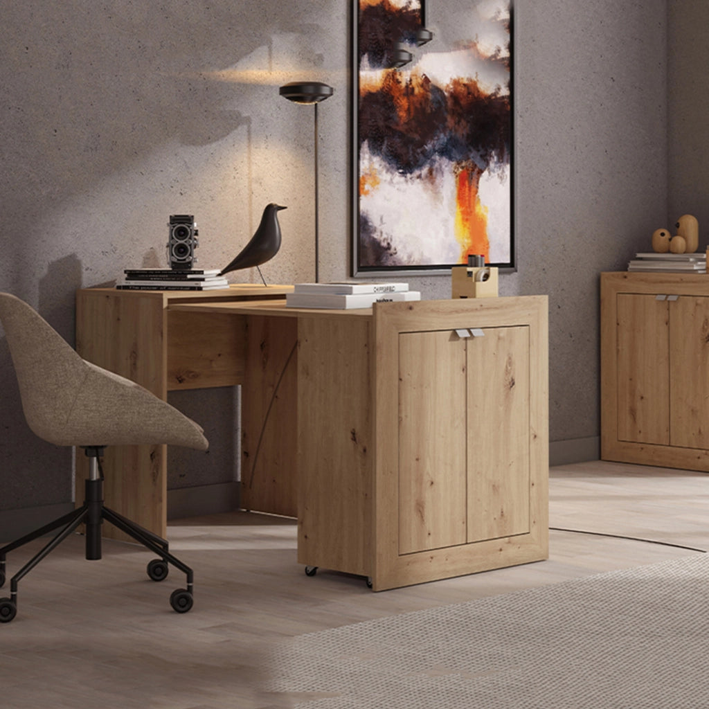 Keylon, Scrivania 2 Ripiani, 72x47x79h cm Marrone Rovere Nodi