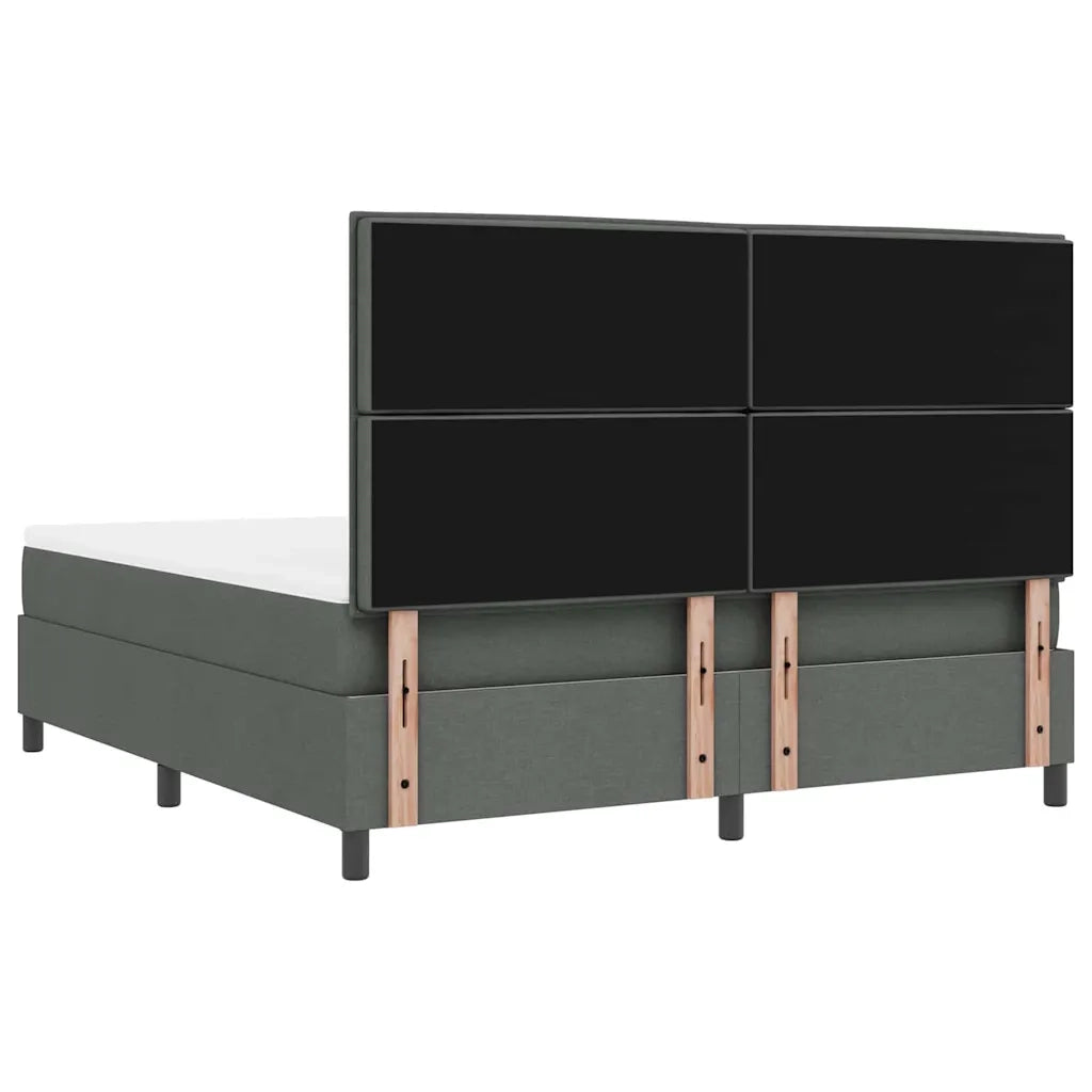 vidaXL Letto a molle con materasso Grigio scuro 180 x 200 cm Tessuto