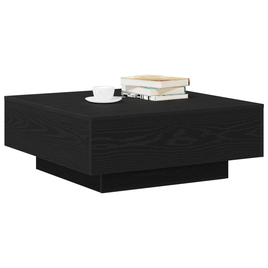 Tavolino da caffÃ¨  Nero Rovere 80x80x31 cm in Legno Ingegnerizzato