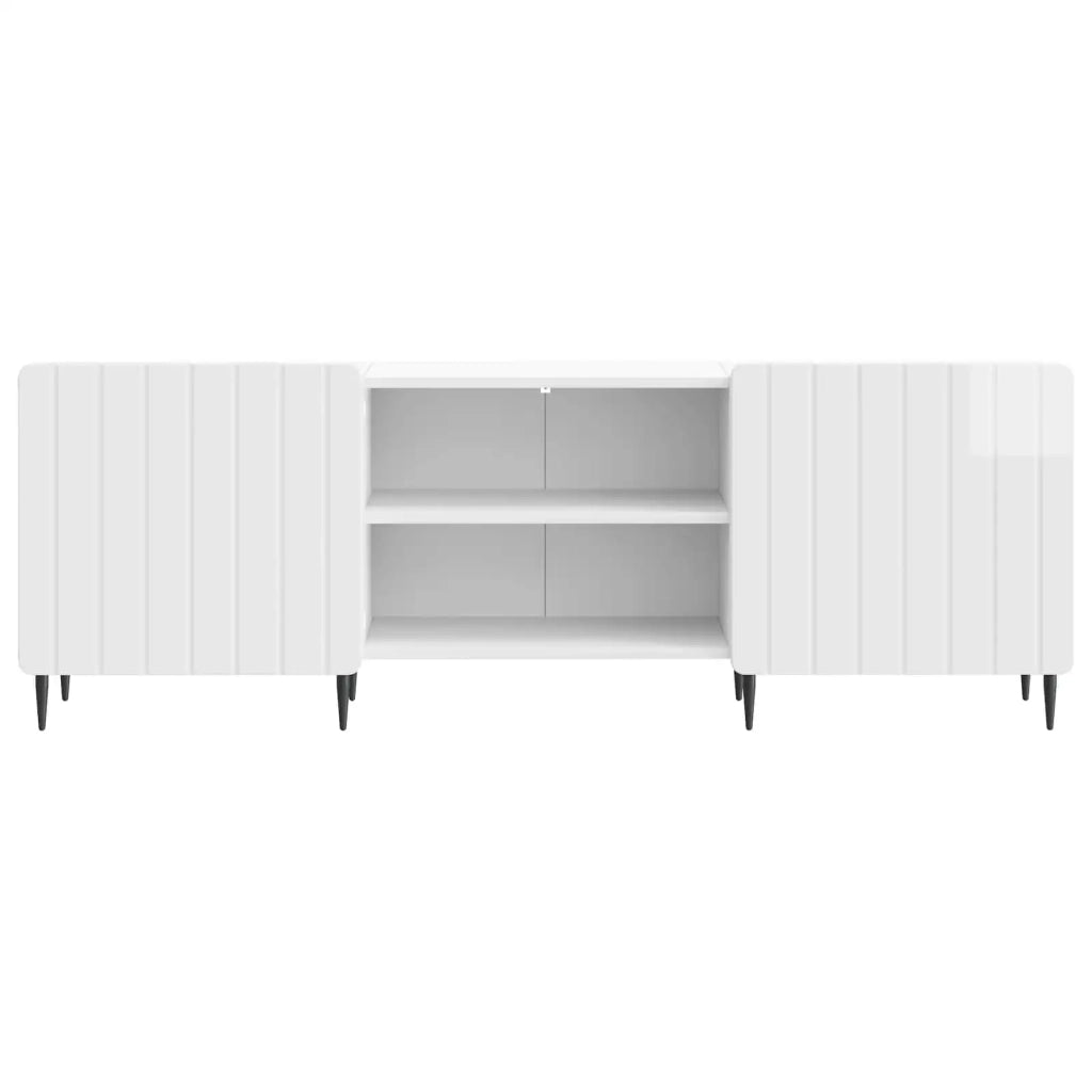 Mobile TV Bianco Lucido 150 x 31 x 52 cm Legno ingegnerizzato 894459