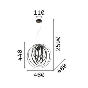 Sospensione Moderna Disco Metallo Bianco 1 Luce E27