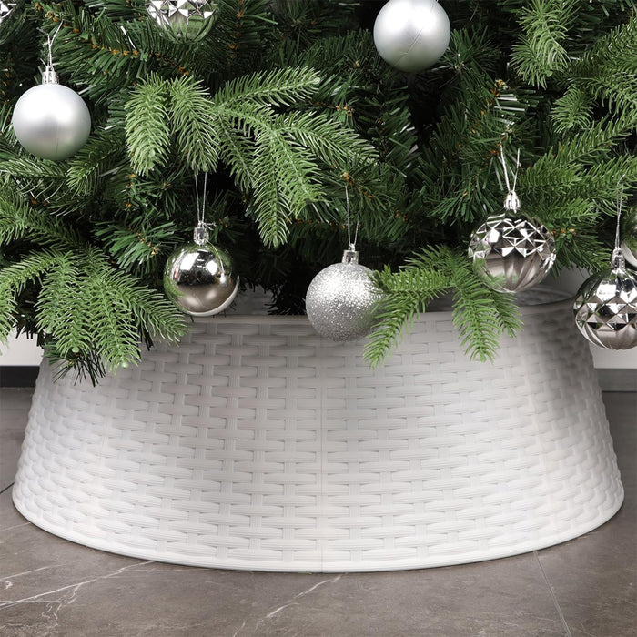 Copribase Albero di Natale Diametro 73-60 cm Bianco Decorazione Base Natalizia