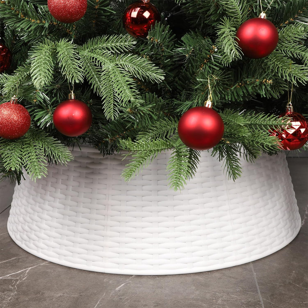 Copribase Albero di Natale Diametro 73-60 cm Bianco Decorazione Base Natalizia