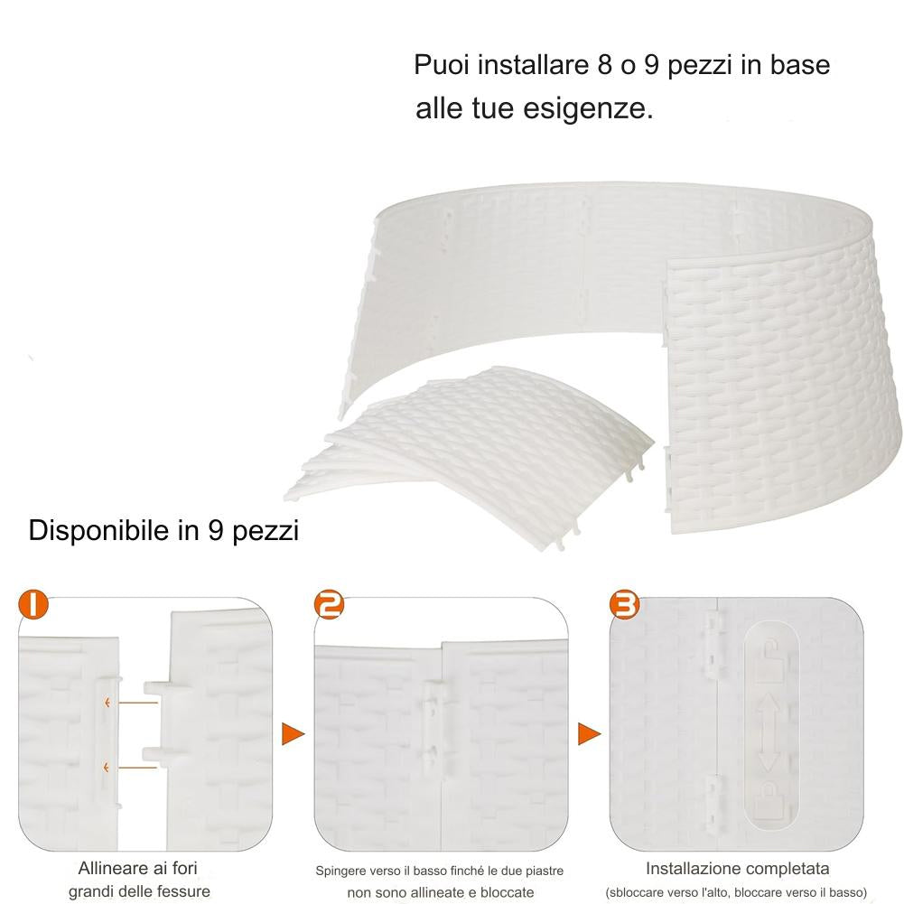Copribase Albero di Natale Diametro 73-60 cm Bianco Decorazione Base Natalizia