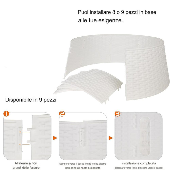 Copribase Albero di Natale Diametro 73-60 cm Bianco Decorazione Base Natalizia