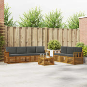 Set divani 8 pcs Naturale e Antracite Legno di Acacia Massello 3374482