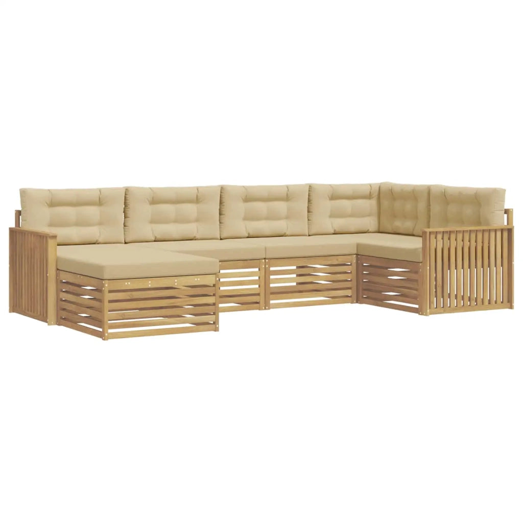 Set di divani da esterno 6 pcs Bianco e Beige 3390763