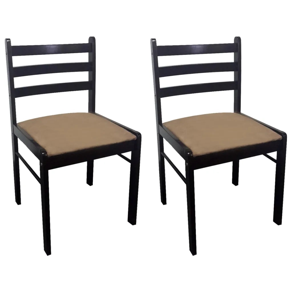 Sedie da Pranzo 2 pz Marroni in Massello di Hevea e Velluto cod mxl 15111