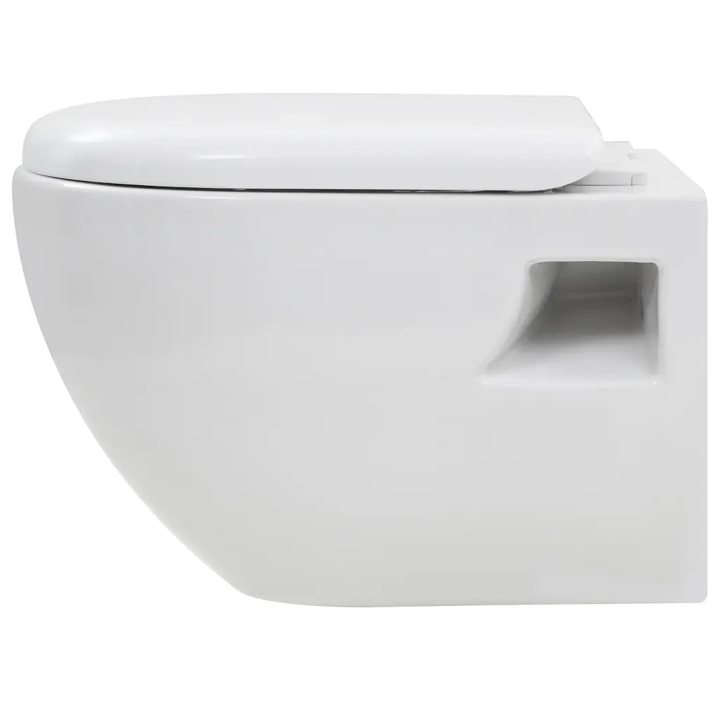 WC Sospeso in Ceramica Bianca