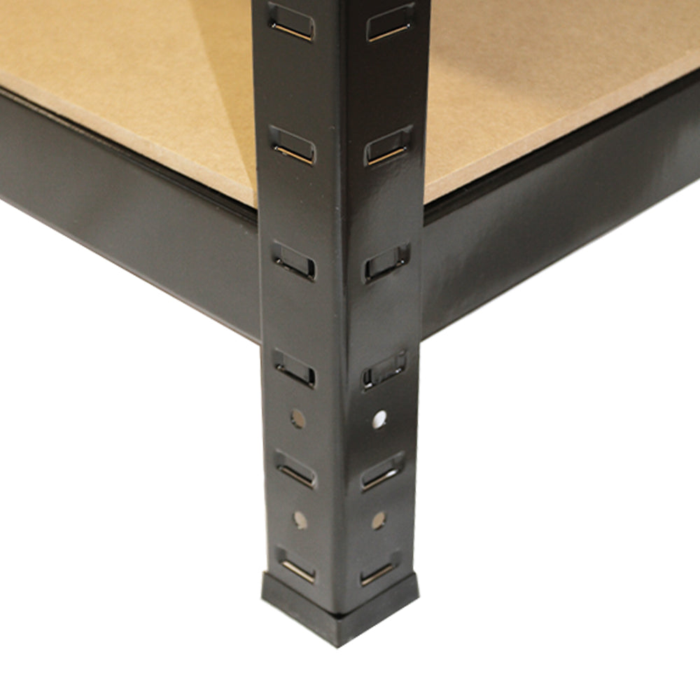 10 Scaffali in Acciaio Senza Bulloni T-Rax Neri Larghi 75cm per Magazzino e Box