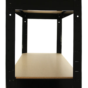 10 Scaffali in Acciaio Senza Bulloni T-Rax Neri Larghi 75cm per Magazzino e Box