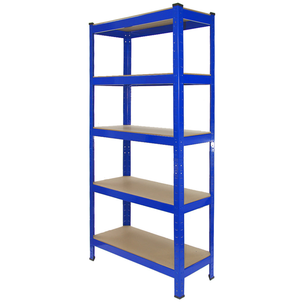4 Scaffali in Acciaio Senza Bulloni T-Rax Blu Larghi 75cm per Magazzino e Box