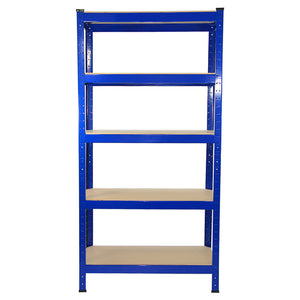 10 Scaffali in Acciaio Senza Bulloni T-Rax Blu Larghi 75cm per Garage Magazzino