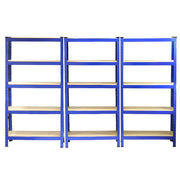 10 Scaffali T-Rax In Acciaio Senza Bulloni Blu 75cm