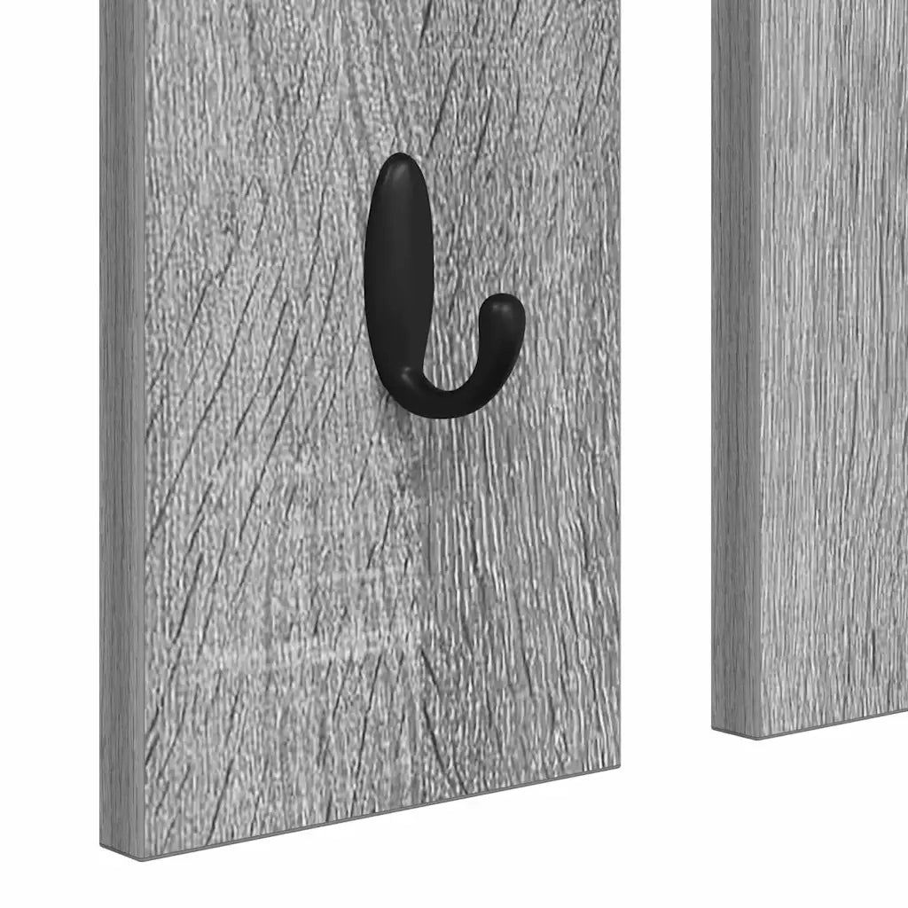 vidaXL Appendiabiti a muro con specchio Grigio sonoma 84 x 10 x 80 cm