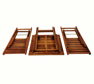 Set da balcone, set da bistrot, tavolo con 2 sedie, marrone