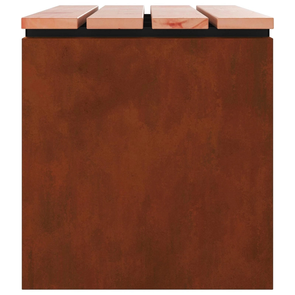 Panchina da giardino Ruggine 80 x 40 x 43 cm acciaio corten