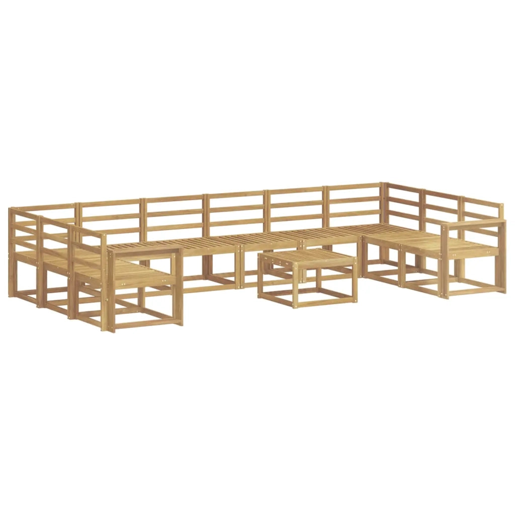 Set di divani da esterno 11 pcs Bianco Legno di Acacia Massello 3388328
