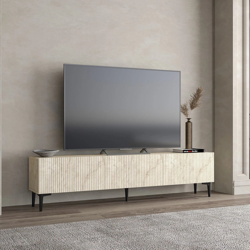 Porta TV in legno "Oscar" - 180 x 31 x 45 cm - Beige