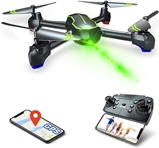 Drone con Camera HD 1080P per Principianti - Quadricottero RC FPV con Camera 1080p, Modalità Follow, Ritorno Automatico GPS, 32 Minuti di Volo (Incluso Due Batterie)