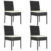 Sedie da Pranzo per Giardino 4 pz in Polyrattan Nero cod mxl 23764