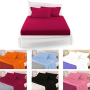 Trade Shop - Completo Da Letto Matrimoniale Tinta Unita Lenzuola Coordinato Copricuscini -