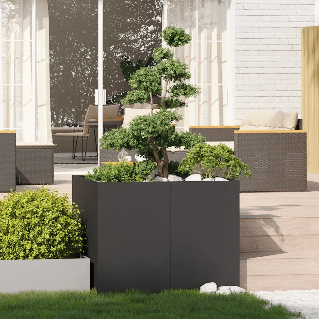 Fioriera Nera 100x100x80 cm in Acciaio 860822