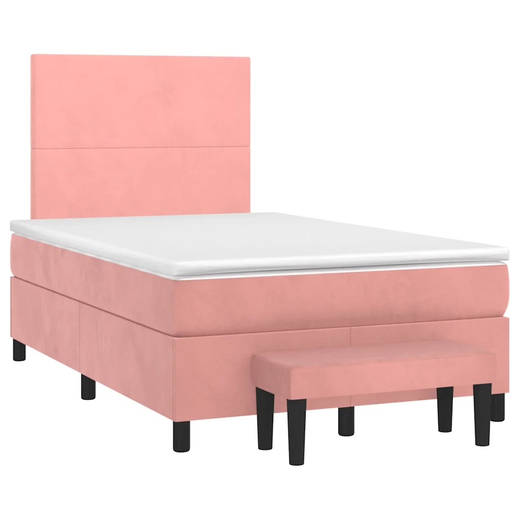 Giroletto a Molle con Materasso Rosa 120x190 cm in Velluto 3270462