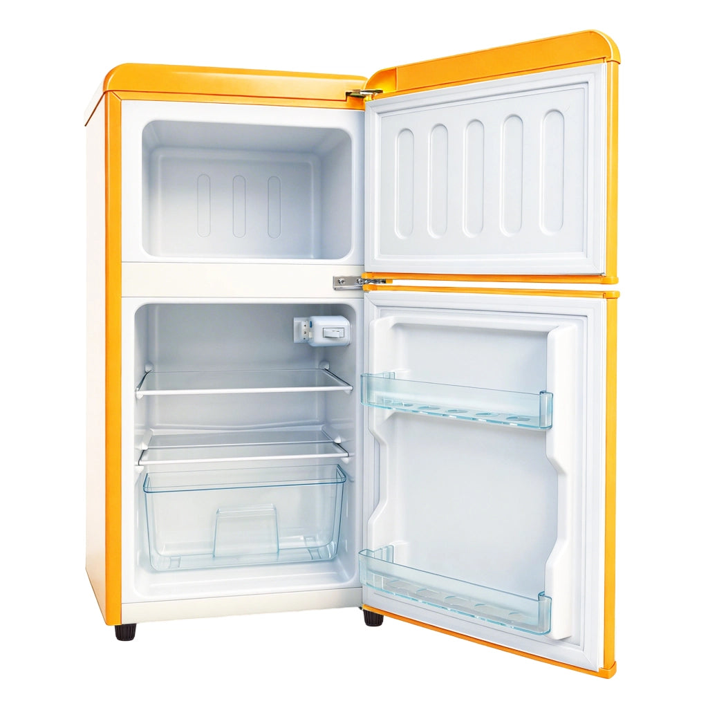 FRIGORIFERO DOPPIA PORTA 60 L Giallo in plastica e acciaio