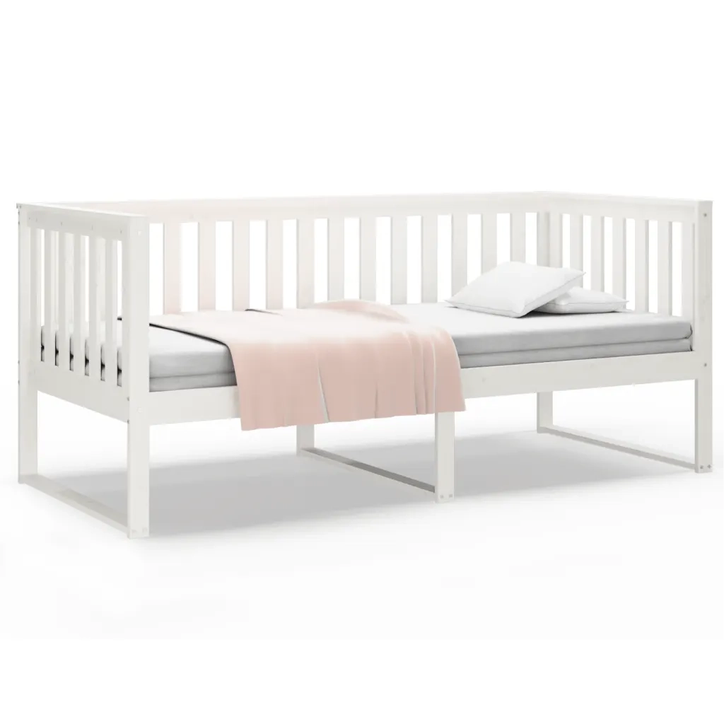 Dormeuse senza Materasso Bianca 90x190 cm Legno Massello Pino 820882
