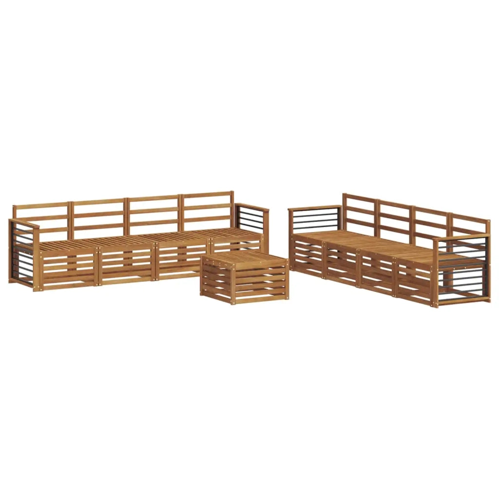 Set di divani da esterno 9 pz Naturale 3374579