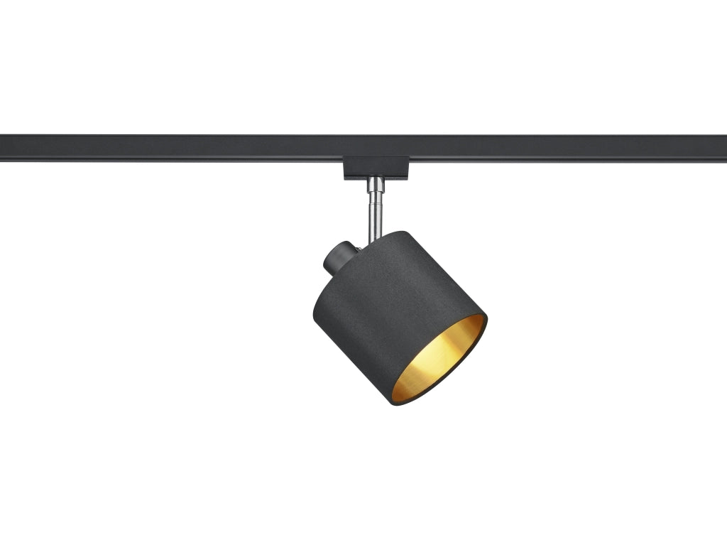 Faretto Tommy Spot Orientabile con Paralume Nero Oro 12 cm Duoline GD Trio