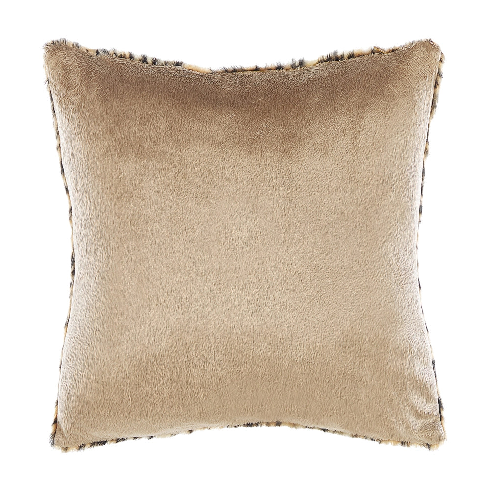 Set di 2 cuscini in acrilico marrone 45 x 45 cm Glam leopardato con zip pelo Soggiorno Camera da letto