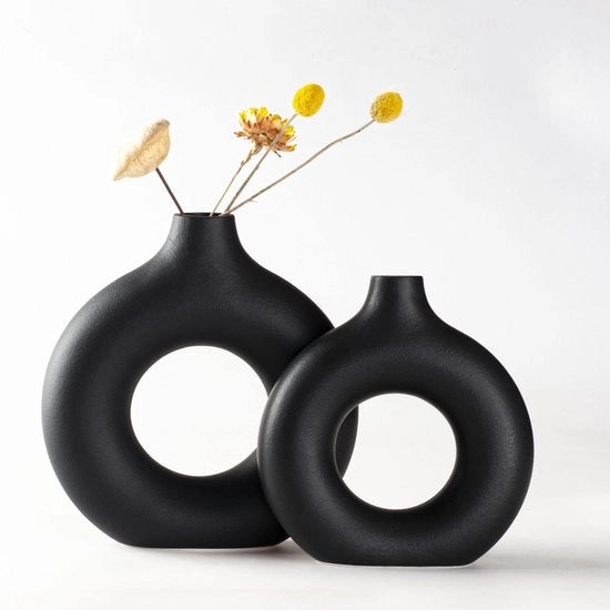 Set di vasi in vetro per decorazione di tavola, mini vasi fiorali per decorazione di tavola di matrimonio (11 × 6,5 cm, grigio)