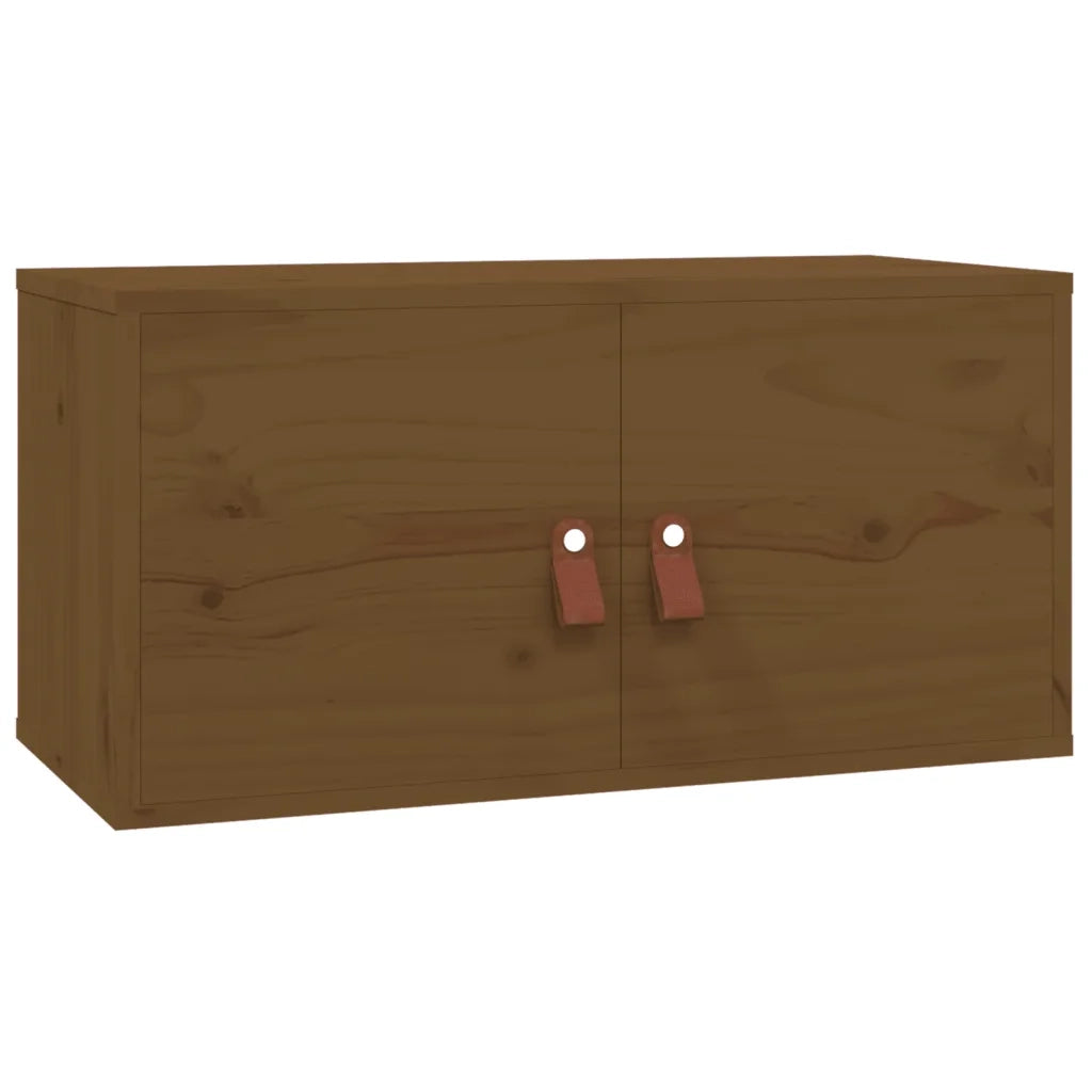 Pensili 2 pz Marrone ambra 60x30x30cm in Legno Massello di Pino 818372