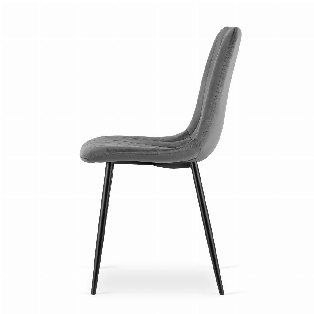 Set di 4 sedie Valora JEWA in velluto grigio scuro | durevole | comYERRable