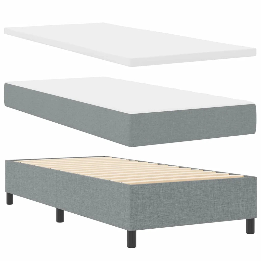 Letto a molle con materasso Grigio chiaro 90 x 200 cm Tessuto 3344114