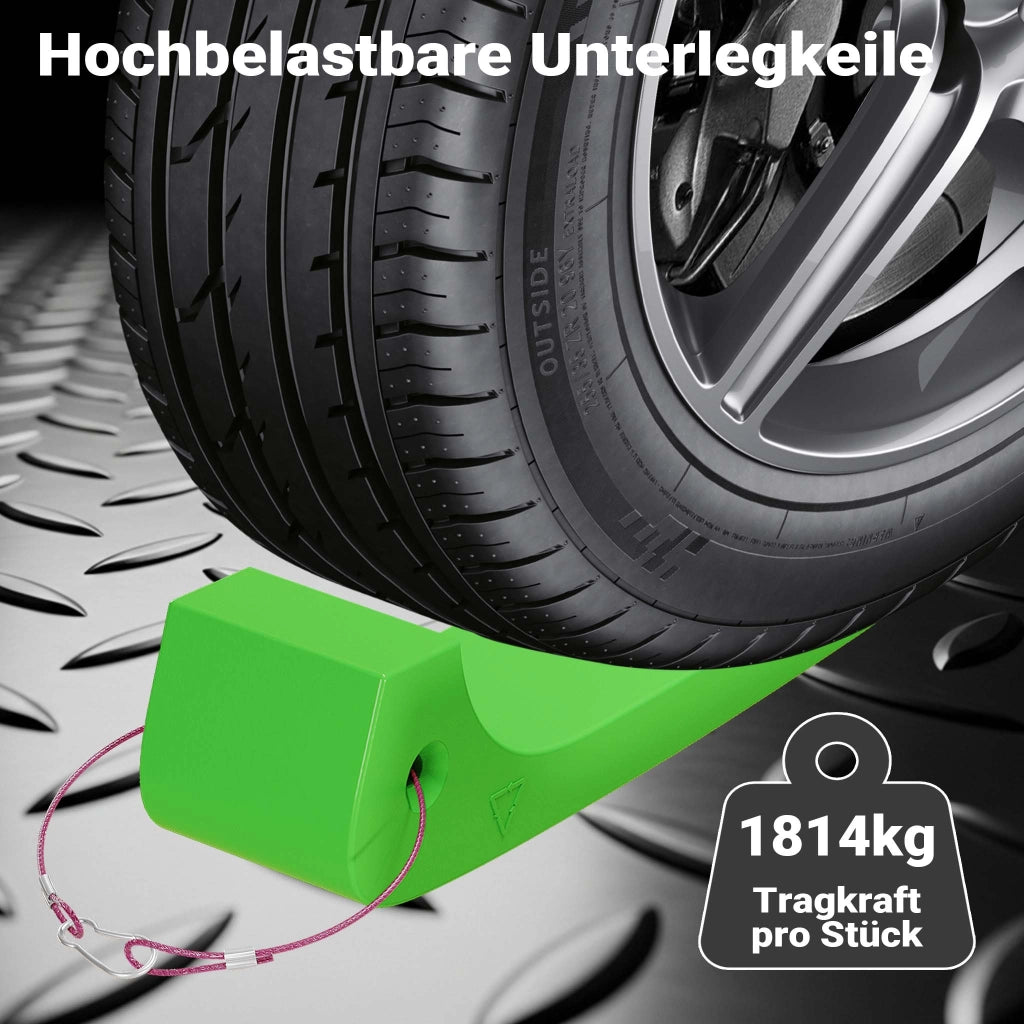 Set di 4 cunei fermaruota, ausilio di carico per servizi di soccorso stradale e trasporto auto, max 1814 kg per cuneo, in HDPE, per carri attrezzi, bisarche, rampe di carico