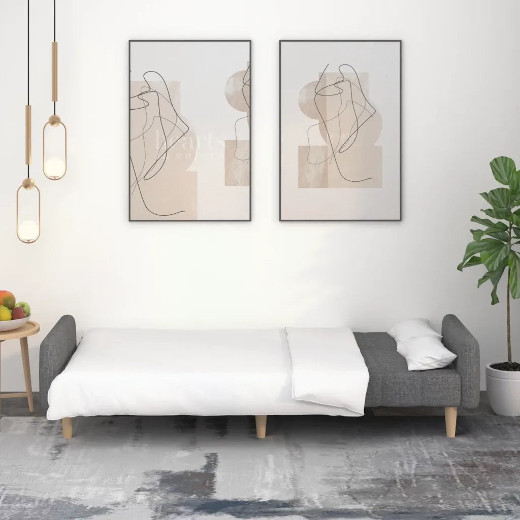 Divano Letto a 2 Posti Grigio Chiaro in Tessutocod mxl 87492