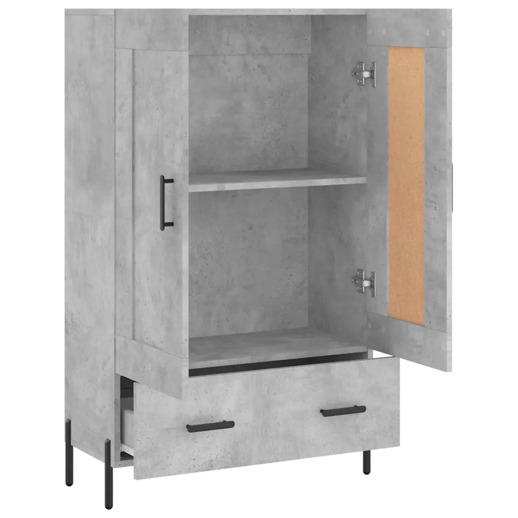 Credenza-Buffet-Armadio da cucina Grigio Cemento 69,5x31x115 cm in Legno Multistrato 381024