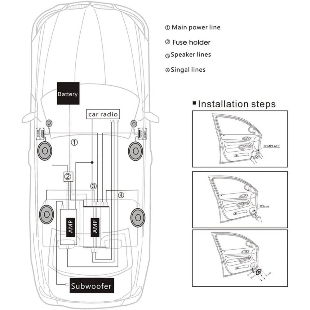 Trade Shop - Altoparlanti Coassiali 2 Vie Coassiale Auto Audio Musica Stereo Hifi 13cm 380 W -