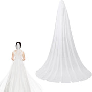 Accessori per matrimonio - Velata da sposa a un solo strato - con cappello - 118 pollici - Bianco - Abito da sposa.