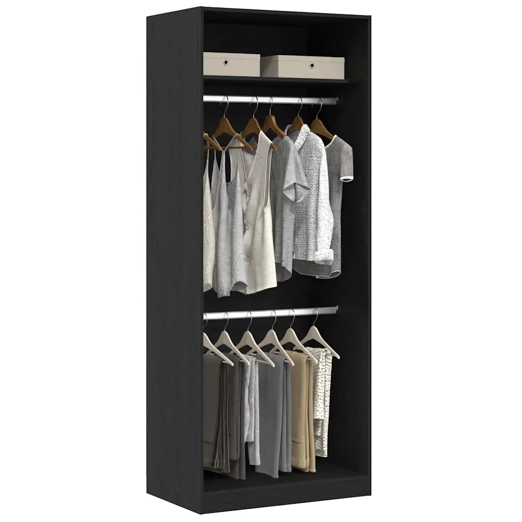 Guardaroba Rovere Nero 80 x 50 x 200 cm Legno multistrato