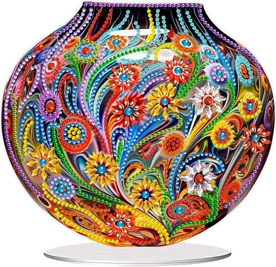 Kit di pittura a diamante per adulti - decorazione da tavolo - vaso di fiori - decorazione da scrivania - regalo di compleanno