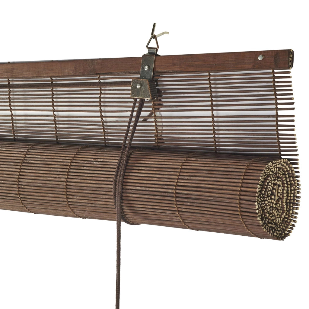 Tenda a rullo oscurante in bamboo naturale Marrone scuro 60x175 cm